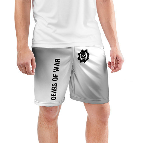 Мужские спортивные шорты Gears of War glitch на светлом фоне: надпись, симв / 3D-принт – фото 3