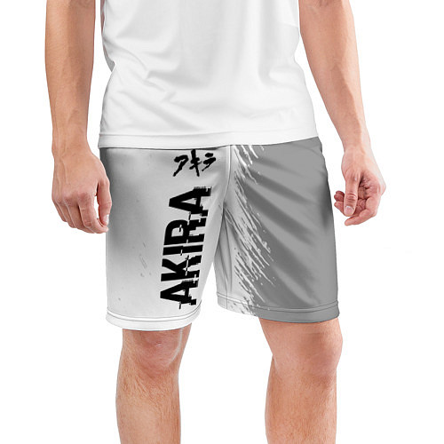 Мужские спортивные шорты Akira glitch на светлом фоне: по-вертикали / 3D-принт – фото 3