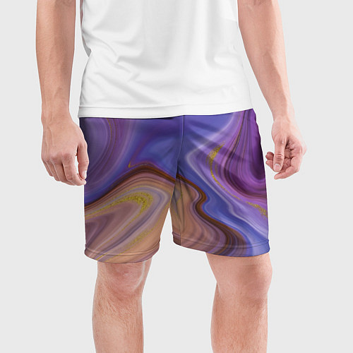 Мужские спортивные шорты Violet fantasy / 3D-принт – фото 3