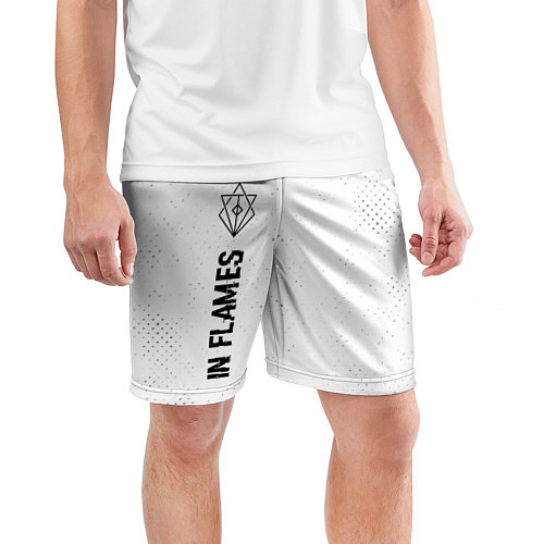 Мужские спортивные шорты In Flames glitch на светлом фоне: по-вертикали / 3D-принт – фото 3