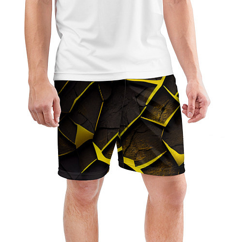 Мужские спортивные шорты Угольные разломы / 3D-принт – фото 3