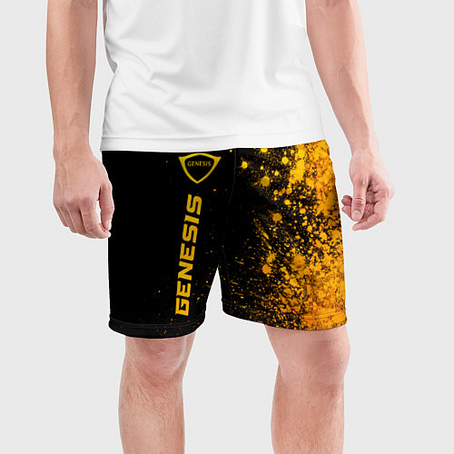 Мужские спортивные шорты Genesis - gold gradient: по-вертикали / 3D-принт – фото 3