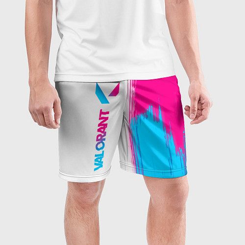 Мужские спортивные шорты Valorant neon gradient style: по-вертикали / 3D-принт – фото 3