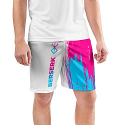 Шорты спортивные мужские Berserk neon gradient style: по-вертикали, цвет: 3D-принт — фото 2