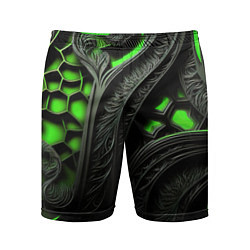 Мужские спортивные шорты Green black abstract