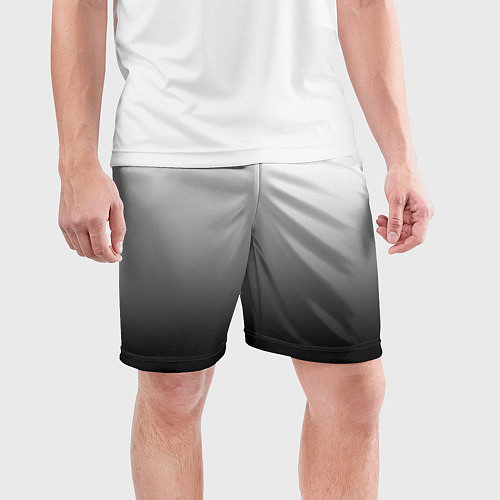 Мужские спортивные шорты Бело-чёрный градиент / 3D-принт – фото 3