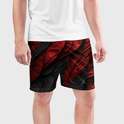 Шорты спортивные мужские Red black texture, цвет: 3D-принт — фото 2