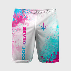 Шорты спортивные мужские Code Geass neon gradient style: надпись, символ, цвет: 3D-принт