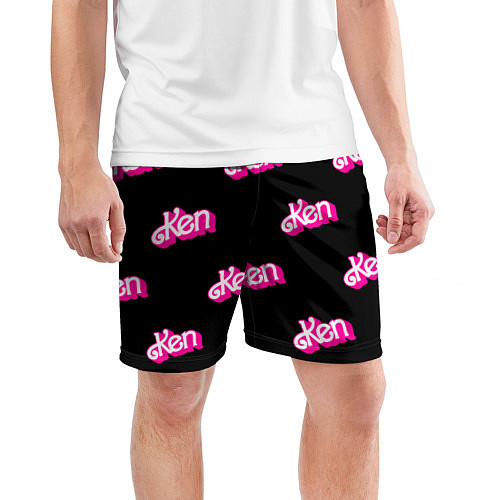 Мужские спортивные шорты Логотип Кен - патерн / 3D-принт – фото 3