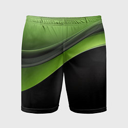 Мужские спортивные шорты Black green abstract