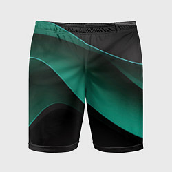 Шорты спортивные мужские Абстрактная зеленая текстура, цвет: 3D-принт