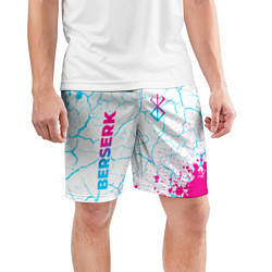 Шорты спортивные мужские Berserk neon gradient style: надпись, символ, цвет: 3D-принт — фото 2