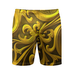 Шорты спортивные мужские Желтый объемный узор, цвет: 3D-принт