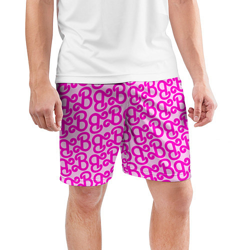 Мужские спортивные шорты Логотип Барби - буква B / 3D-принт – фото 3