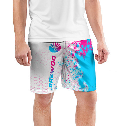 Мужские спортивные шорты Daewoo neon gradient style: по-вертикали / 3D-принт – фото 3