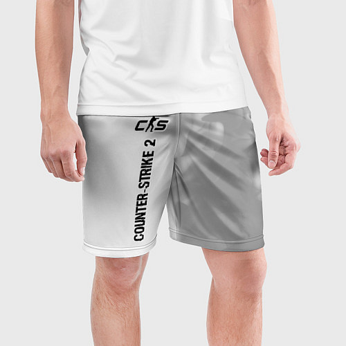 Мужские спортивные шорты Counter-Strike 2 glitch на светлом фоне: по-вертик / 3D-принт – фото 3