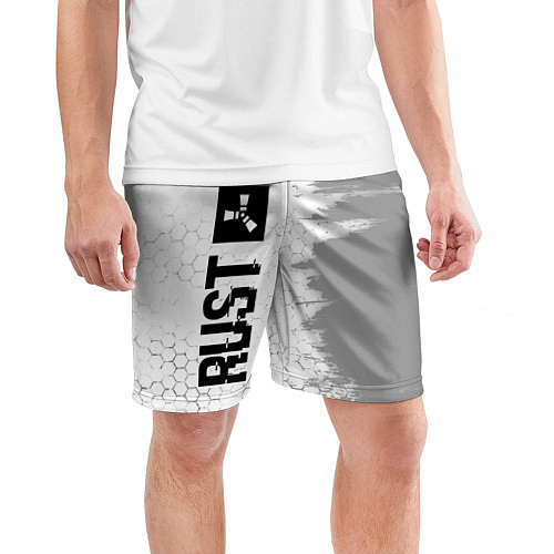 Мужские спортивные шорты Rust glitch на светлом фоне: по-вертикали / 3D-принт – фото 3