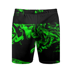 Шорты спортивные мужские Зеленый светящийся дым, цвет: 3D-принт