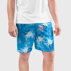 Шорты спортивные мужские Цветочный паттерн - GTA vice city, цвет: 3D-принт — фото 2