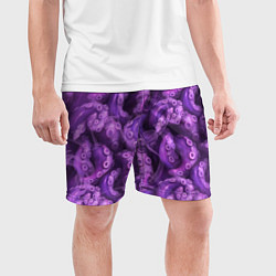 Шорты спортивные мужские Фиолетовые щупальца и дым, цвет: 3D-принт — фото 2