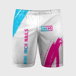 Шорты спортивные мужские Nine Inch Nails neon gradient style: надпись, симв, цвет: 3D-принт