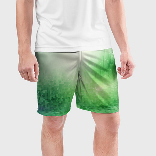Мужские спортивные шорты Травяные пиксели / 3D-принт – фото 3