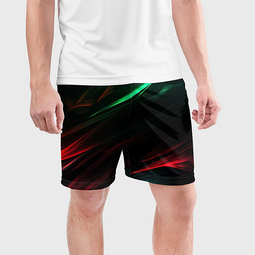 Мужские спортивные шорты Dark red and green / 3D-принт – фото 3