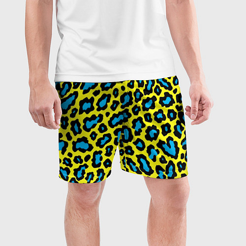 Мужские спортивные шорты Кислотный леопард паттерн / 3D-принт – фото 3