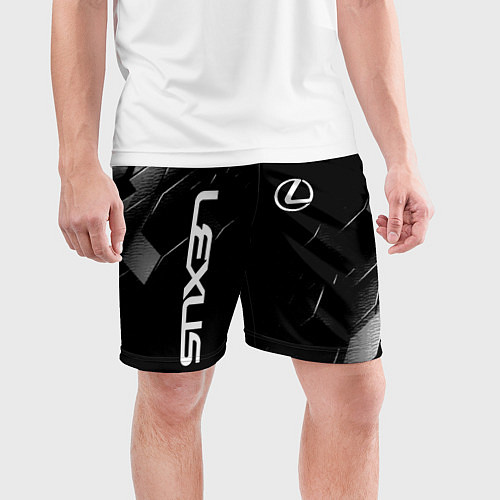 Мужские спортивные шорты Lexus - minimalism / 3D-принт – фото 3