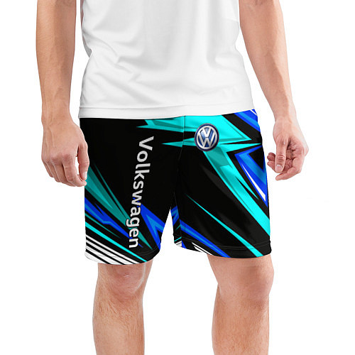 Мужские спортивные шорты Фольцваген - sport uniform / 3D-принт – фото 3