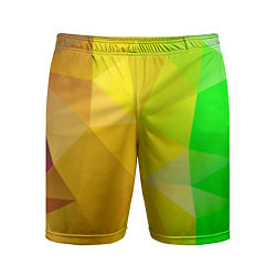 Мужские спортивные шорты Жёлто-зелёная геометрия