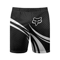 Шорты спортивные мужские Fox carbon line - white, цвет: 3D-принт