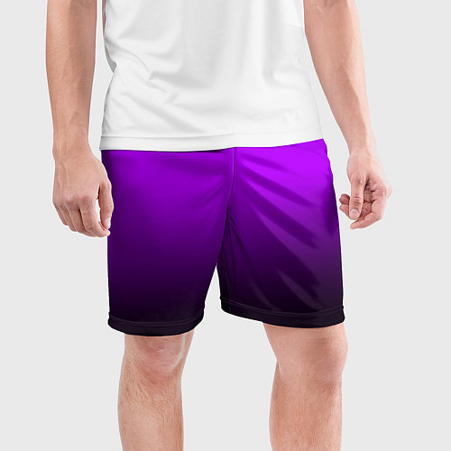 Мужские спортивные шорты Градиент фиолетово-чёрный / 3D-принт – фото 3