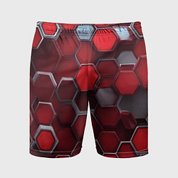 Мужские спортивные шорты Cyber hexagon red