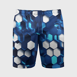 Мужские спортивные шорты Cyber hexagon Blue