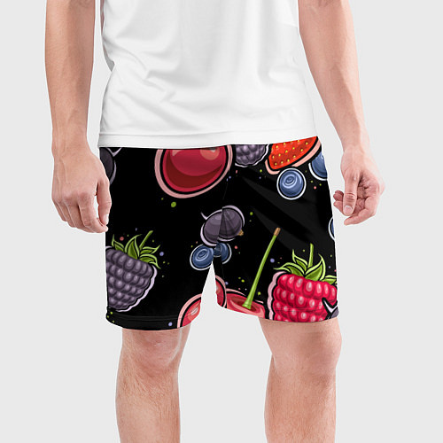 Мужские спортивные шорты Плоды и ягоды / 3D-принт – фото 3
