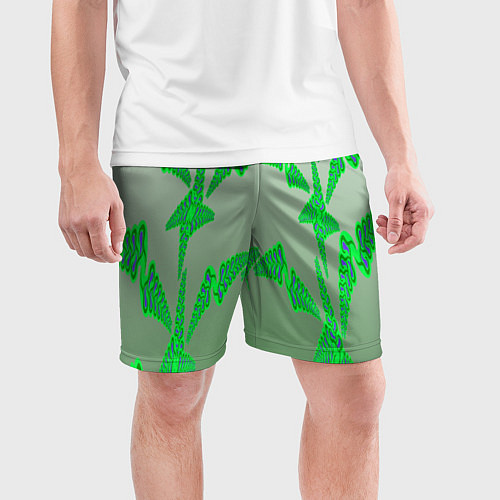 Мужские спортивные шорты Растительный паттерн / 3D-принт – фото 3