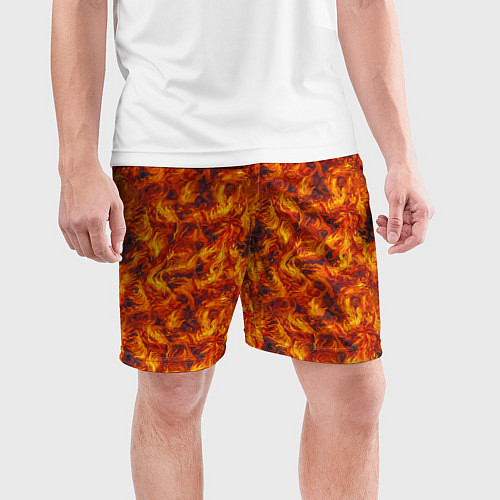 Мужские спортивные шорты Огненный узор / 3D-принт – фото 3