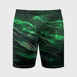 Мужские спортивные шорты Зеленые абстрактные волны