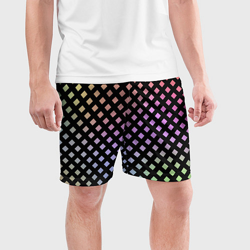Мужские спортивные шорты Цветной под сеткой имитация / 3D-принт – фото 3