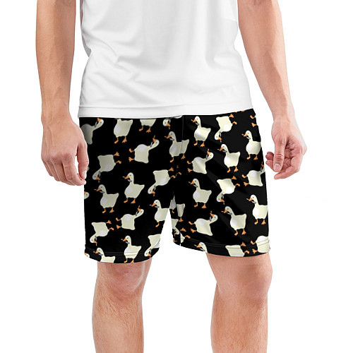 Мужские спортивные шорты Паттерн с гусями / 3D-принт – фото 3