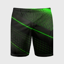 Мужские спортивные шорты Зеленая абстракция со светом