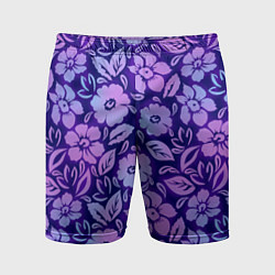Мужские спортивные шорты Фиолетовые цветочки