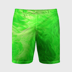 Шорты спортивные мужские Яркий зеленый фон, цвет: 3D-принт