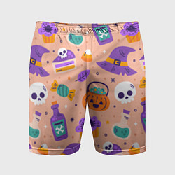 Мужские спортивные шорты Halloween skulls pattern