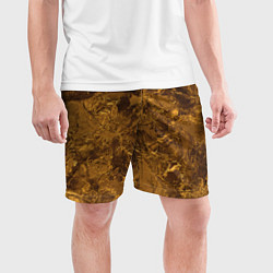 Шорты спортивные мужские Текстура золота, цвет: 3D-принт — фото 2