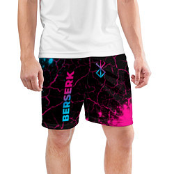 Шорты спортивные мужские Berserk - neon gradient: надпись, символ, цвет: 3D-принт — фото 2