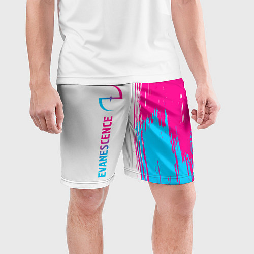 Мужские спортивные шорты Evanescence neon gradient style: по-вертикали / 3D-принт – фото 3