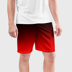 Шорты спортивные мужские Градиент: от черного до ярко-красного, цвет: 3D-принт — фото 2