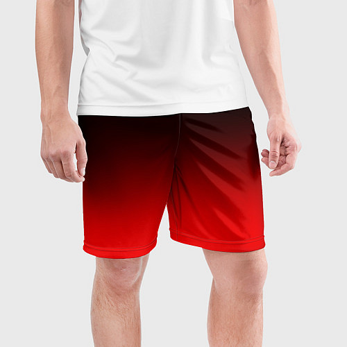 Мужские спортивные шорты Градиент: от черного до ярко-красного / 3D-принт – фото 3